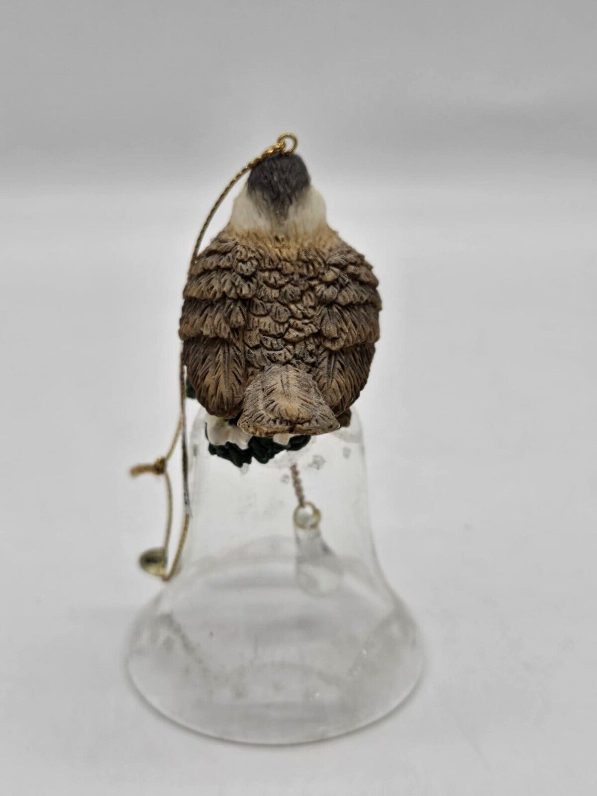 Vintage Porcelain Brown and Yellow Bird Glass Dinner Hand Bell