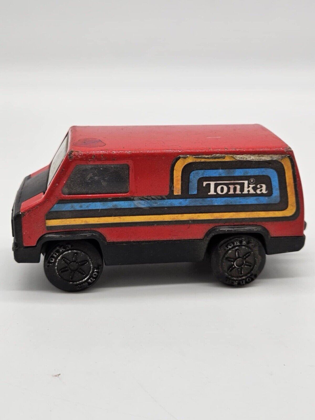 2 Vintage 1979 Red Tonka Vans Hong Kong Original Die Cast Metal Vehicle Toy