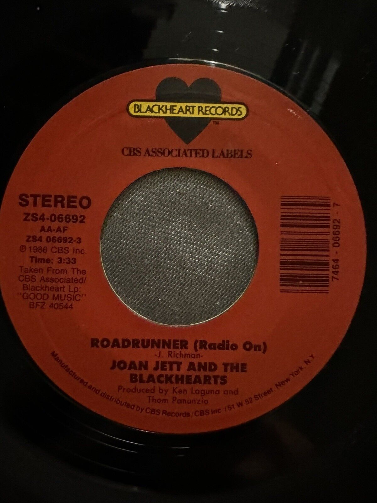 Joan Jett "Light Of Day" 45 Vg+ Tested Picture Sleeve