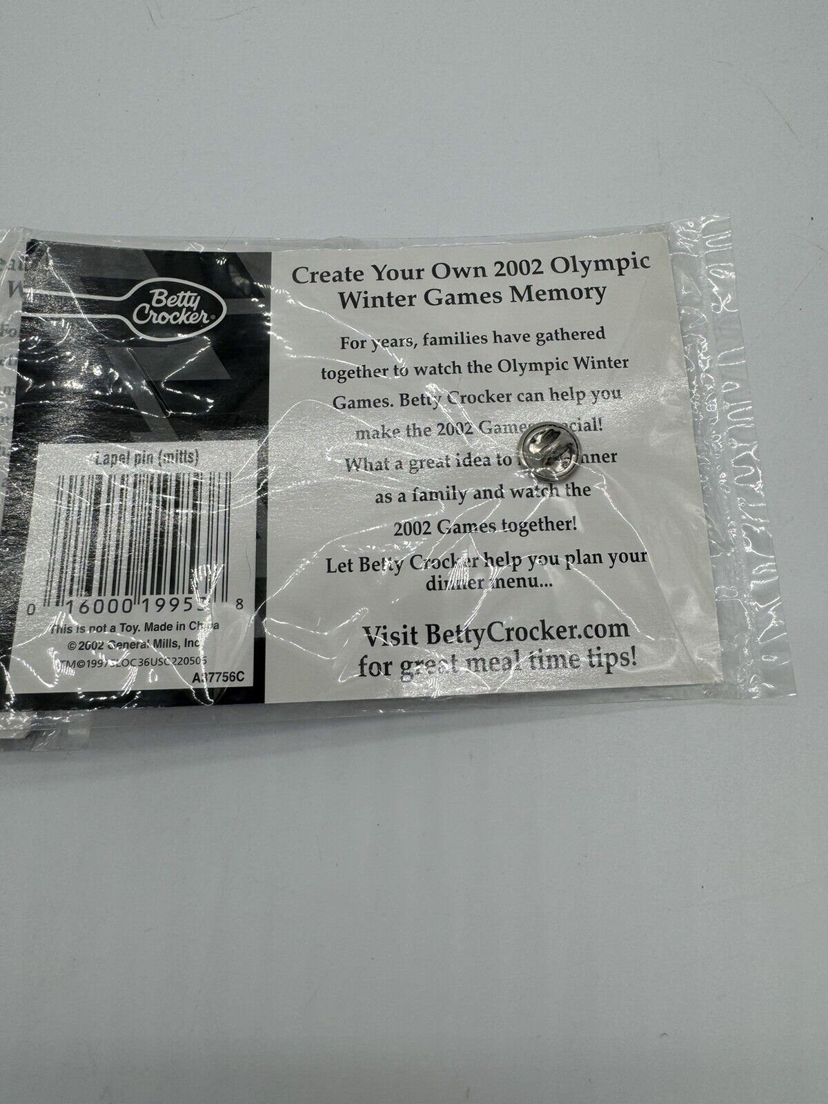 3 2002 Olympic Winter Games Betty Crocker Commemorative Salt Lake City Pins