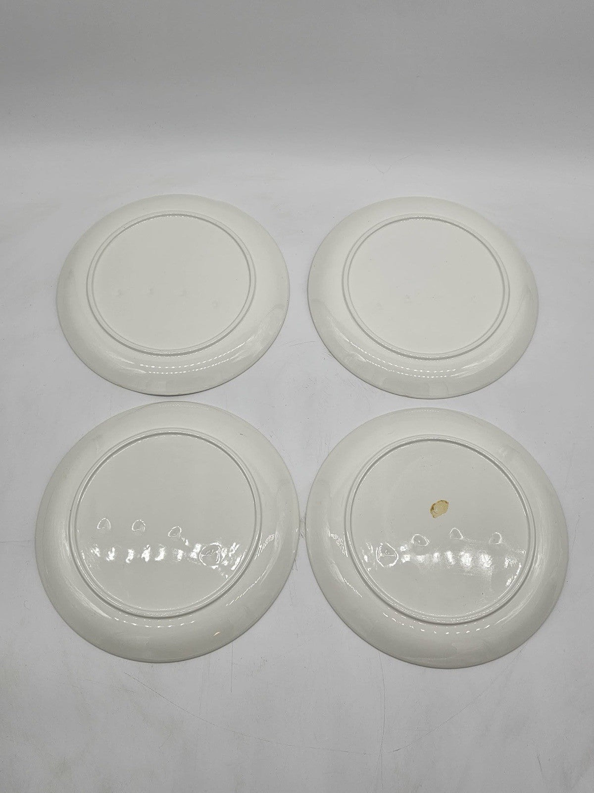 Ceramic Divided Fondue/Sushi Plates 9'' Round Off White Japan Vintage Lot 4