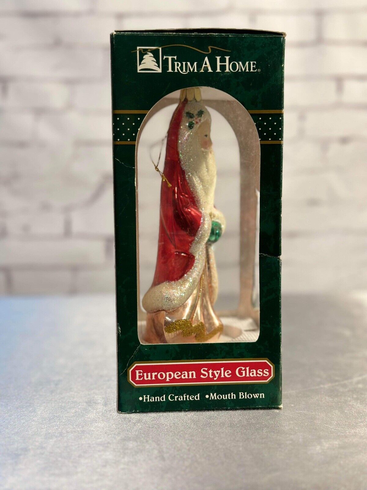 Santa’s Best European Style Glass Santa Claus Christmas Ornament Vintage TNO