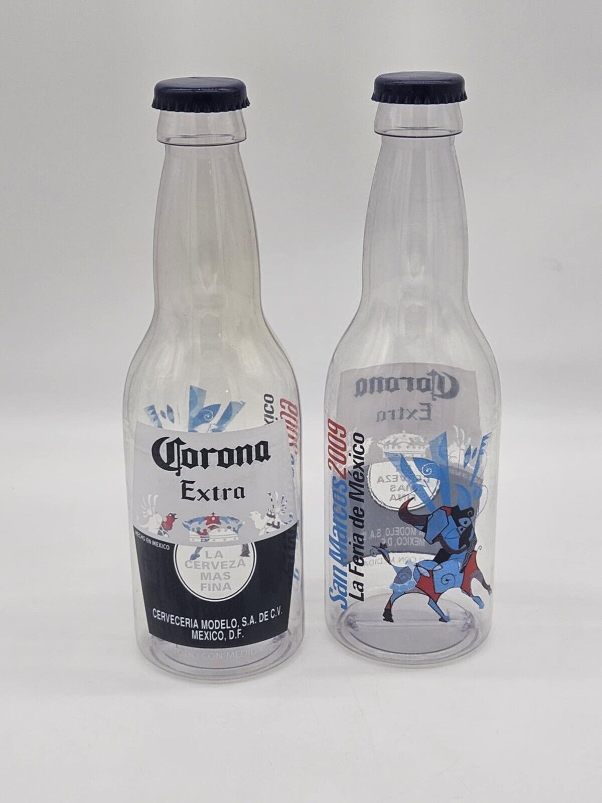 2 1970s LARGE Plastic Cerveza Corona Beer Bottle Mexico Mexican Cantina Bar