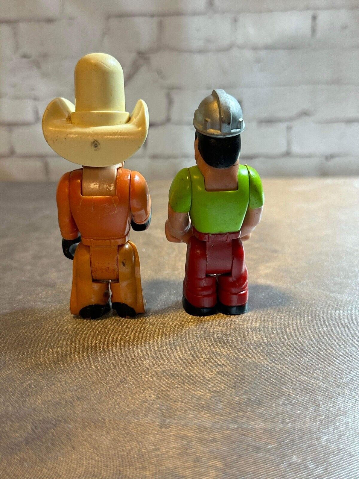 Vtg Fisher Price Husky Helpers Construction Worker & Cowboy VTY