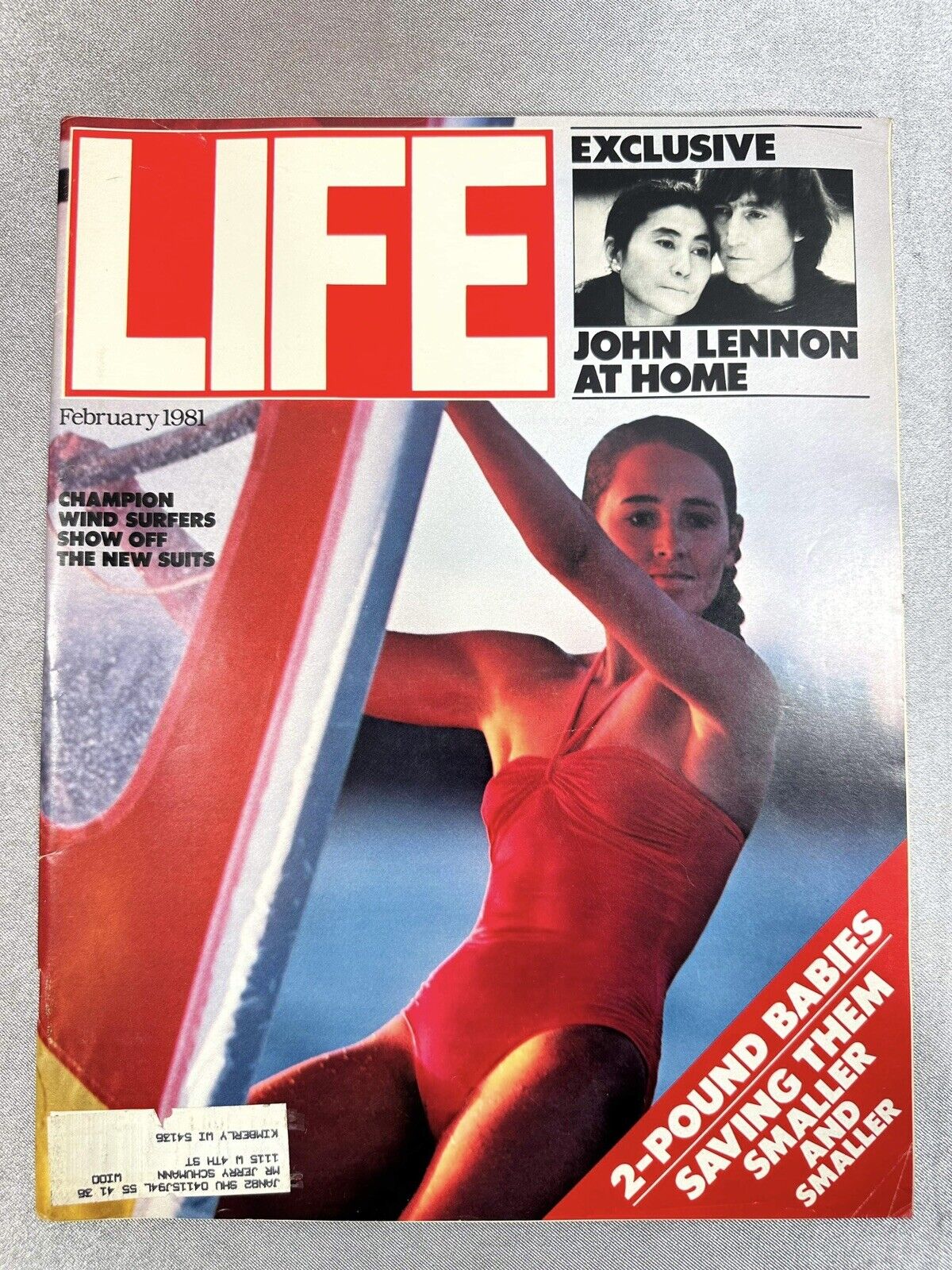 Life Magazine February 1981 Wind Surfers John Lennon Yoko Ono James Rosenquist