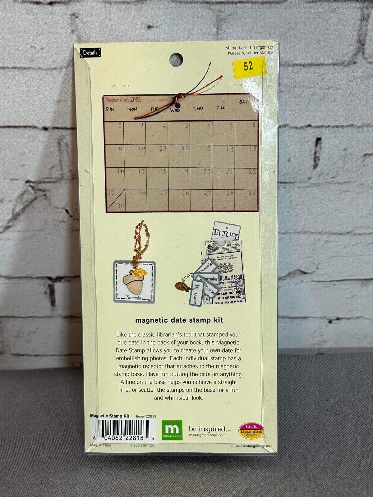 Making Memories Magnetic Date Stamp Set With Metal Box Item 22818 NEW