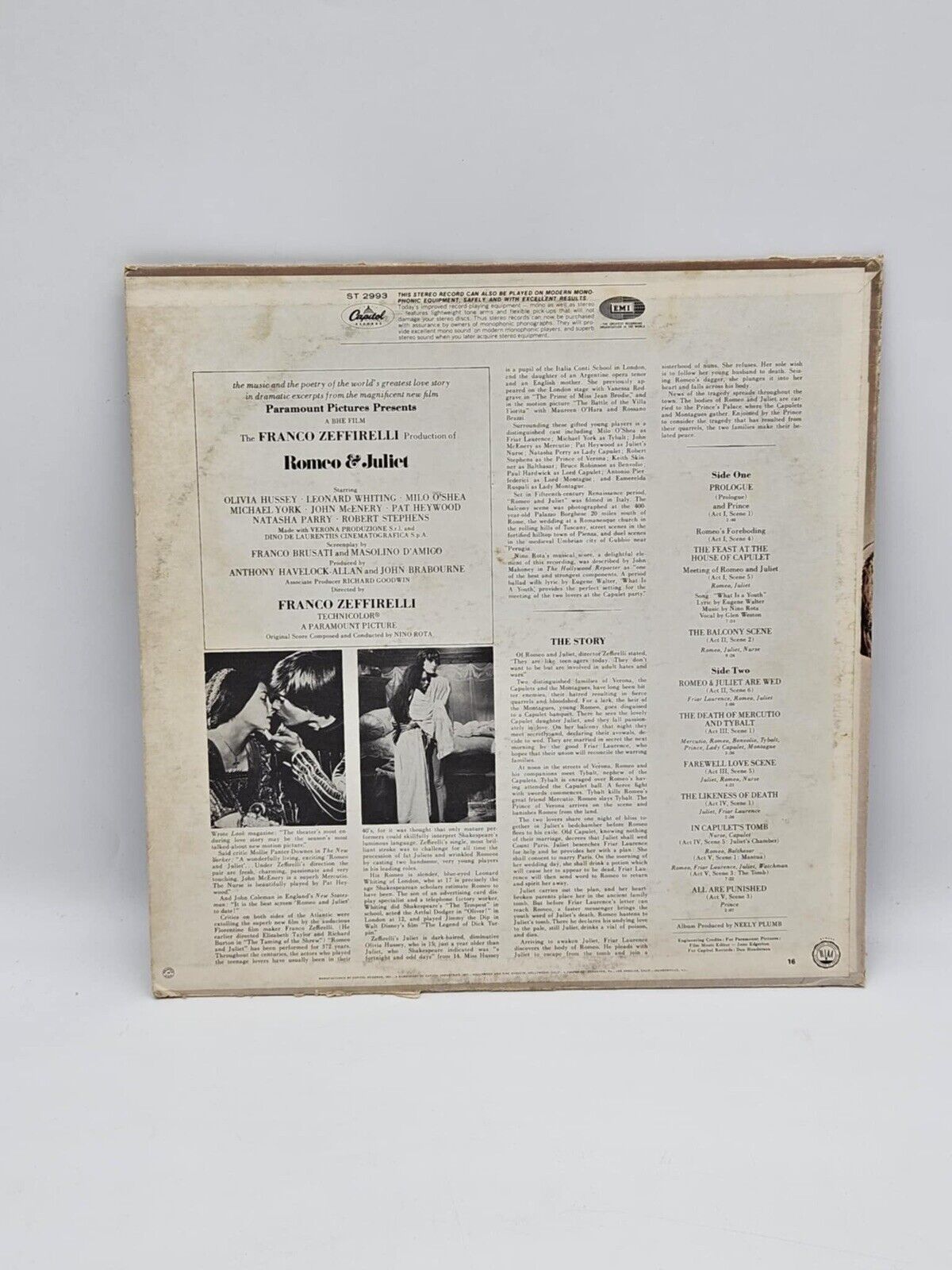 Romeo and Juliet - Original Soundtrack - 1968 Vinyl LP - ST 2993