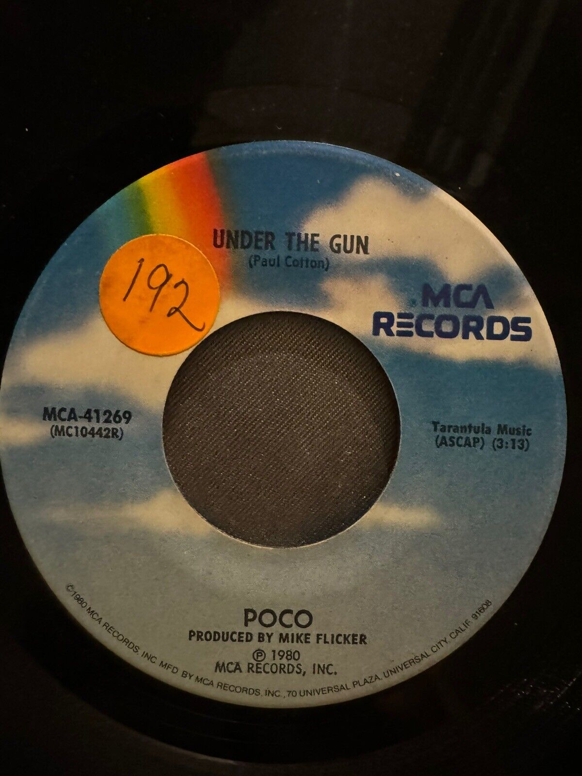 POCO Under The Gun 45 7" SOUTHERN POP ROCK Record Vinyl 1980 MCA Records