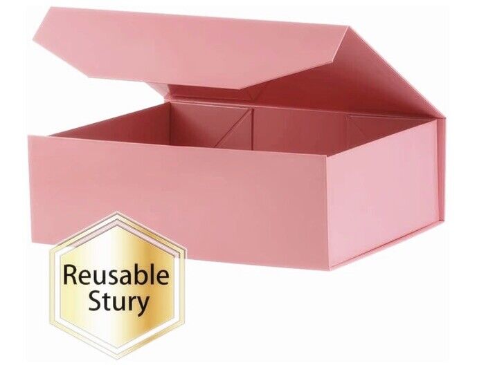 6 Gift Boxes 13.5X9X4.1 Large Gift Boxes w/ Magnetic Closer ~ Glossy Pink