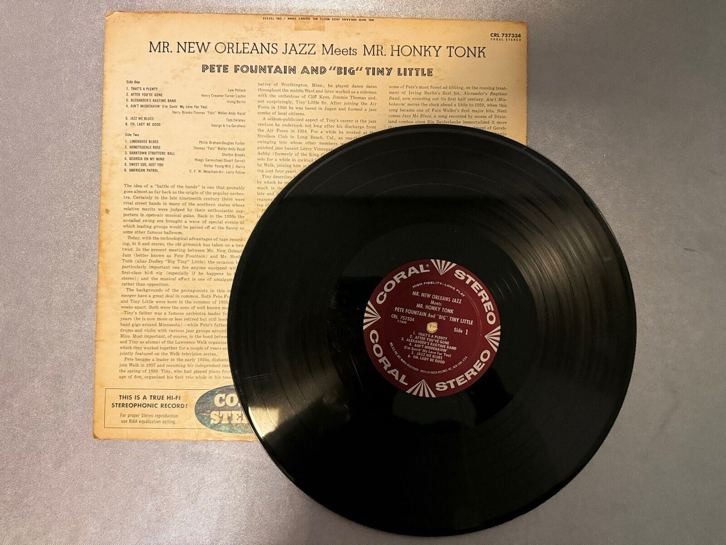 Darktown Strutters' Ball by Pete Fountain and "Big" Tiny Little Vinyl Record
