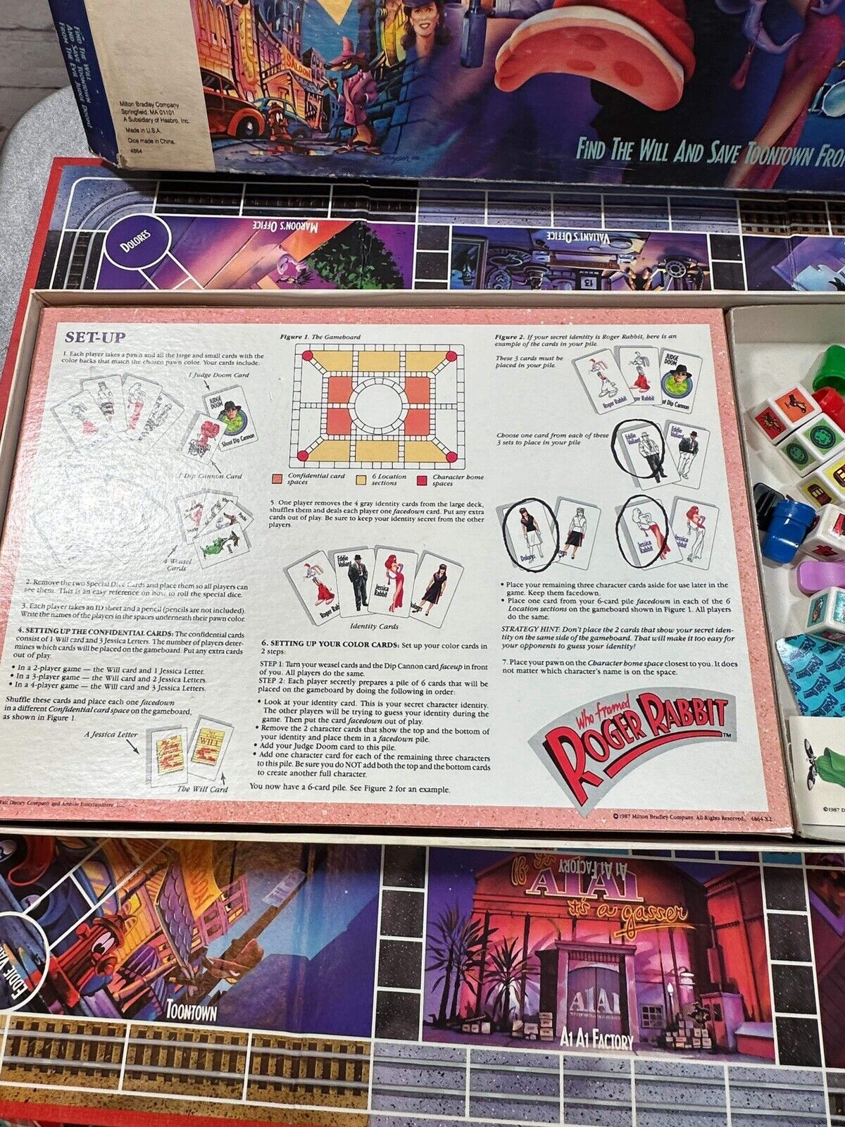 1987 Who Framed Roger Rabbit Milton Bradley Board Game Complete VGM FNF