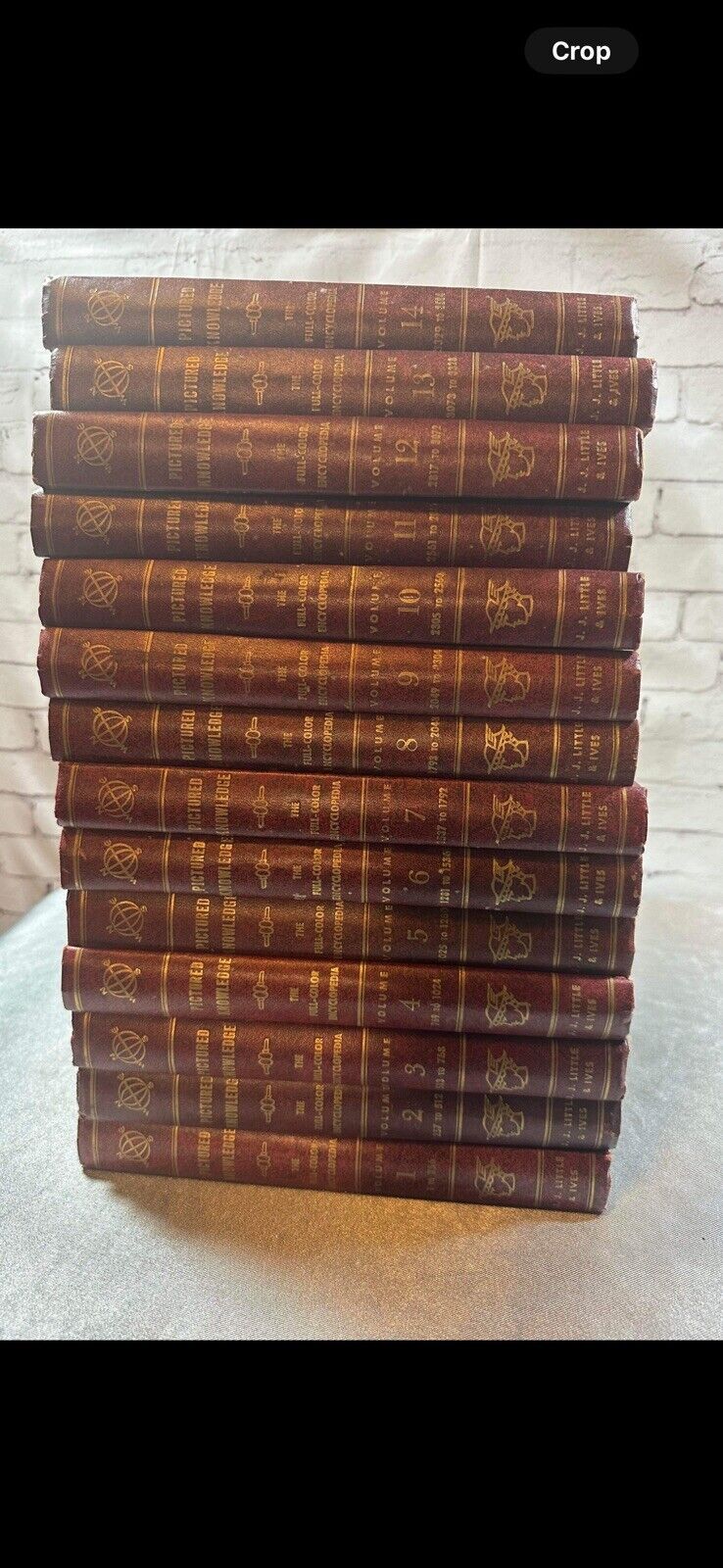 1956 Pictured Knowledge The Full Color Encyclopedia Set Volumes 1-14 VBKS TNO