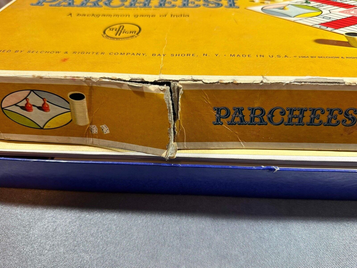 Vintage 1964 Parcheesi Gold Seal Edition Selchow Righter Company Indian VGM