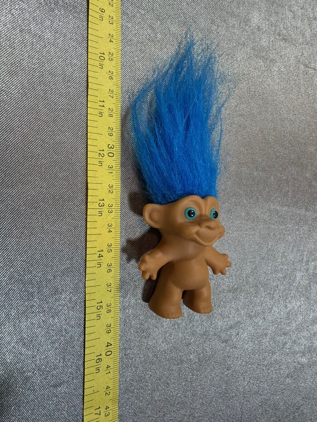 Vintage Russ Troll Doll Blue turquoise Hair Figurine