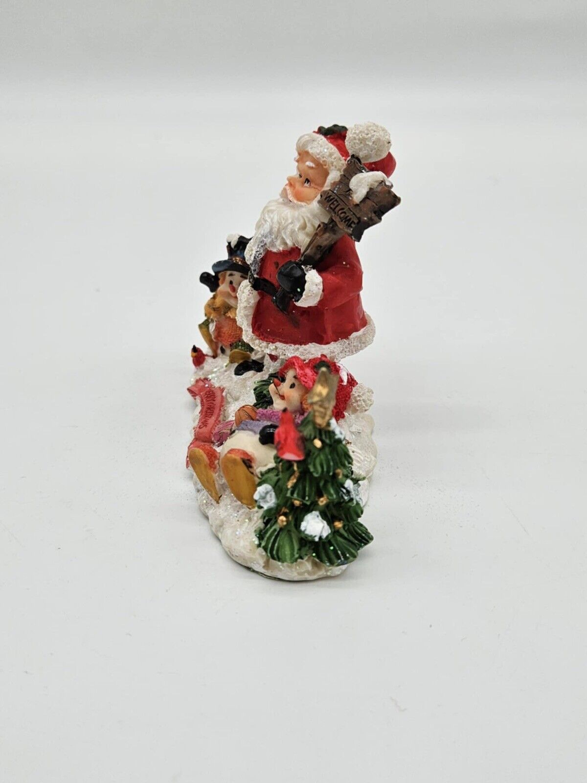 Vintage Santa Claus Merry Christmas Winter Park Welcome Snowmen Play Figure