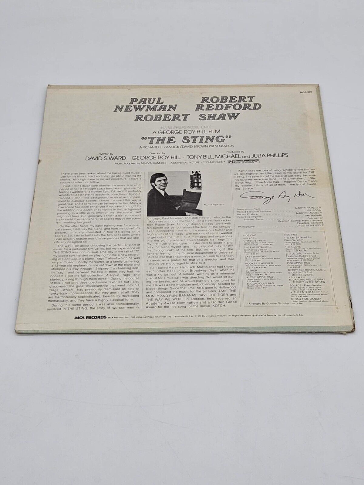 soundtrack THE STING LP Record vinyl album PAUL NEWMAN ROBERT REDFORD
