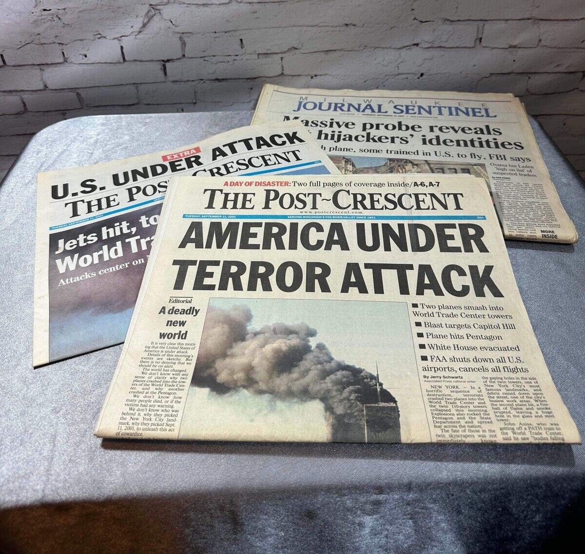 September 11th 9/11 2001 Vintage Newspaper LOT U.S. Attacked TNO