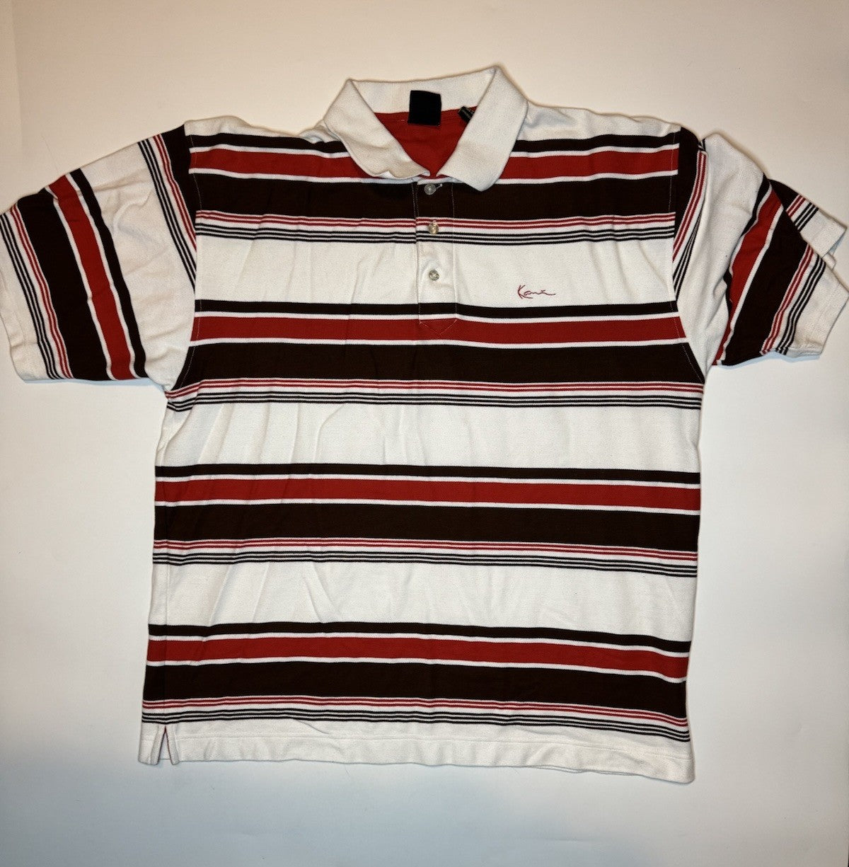 VTG Karl Kani Gold Shirt Triple Extra Large Big Black Striped 90s Hip Hop XXL