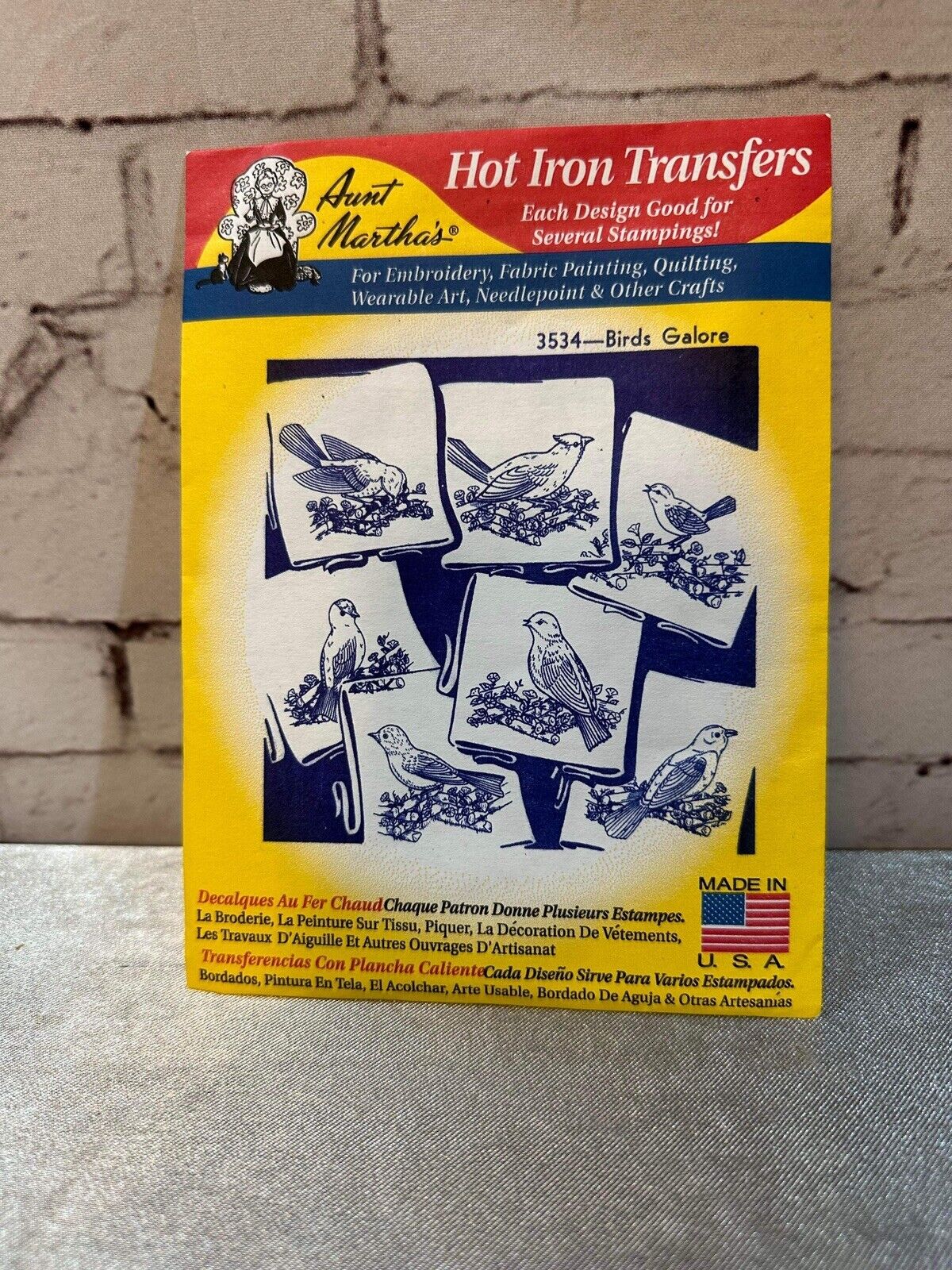 Aunt Martha's Hot Iron Embroidery Transfer #3534-Birds Galore TNO QCC