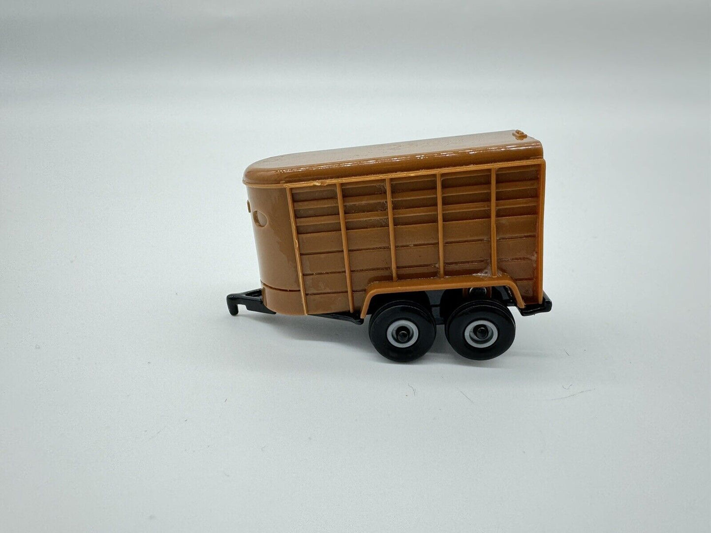 Vintage Mini Ertl Farm Horse Trailer Open Back Diecast Plastic VTG Brown