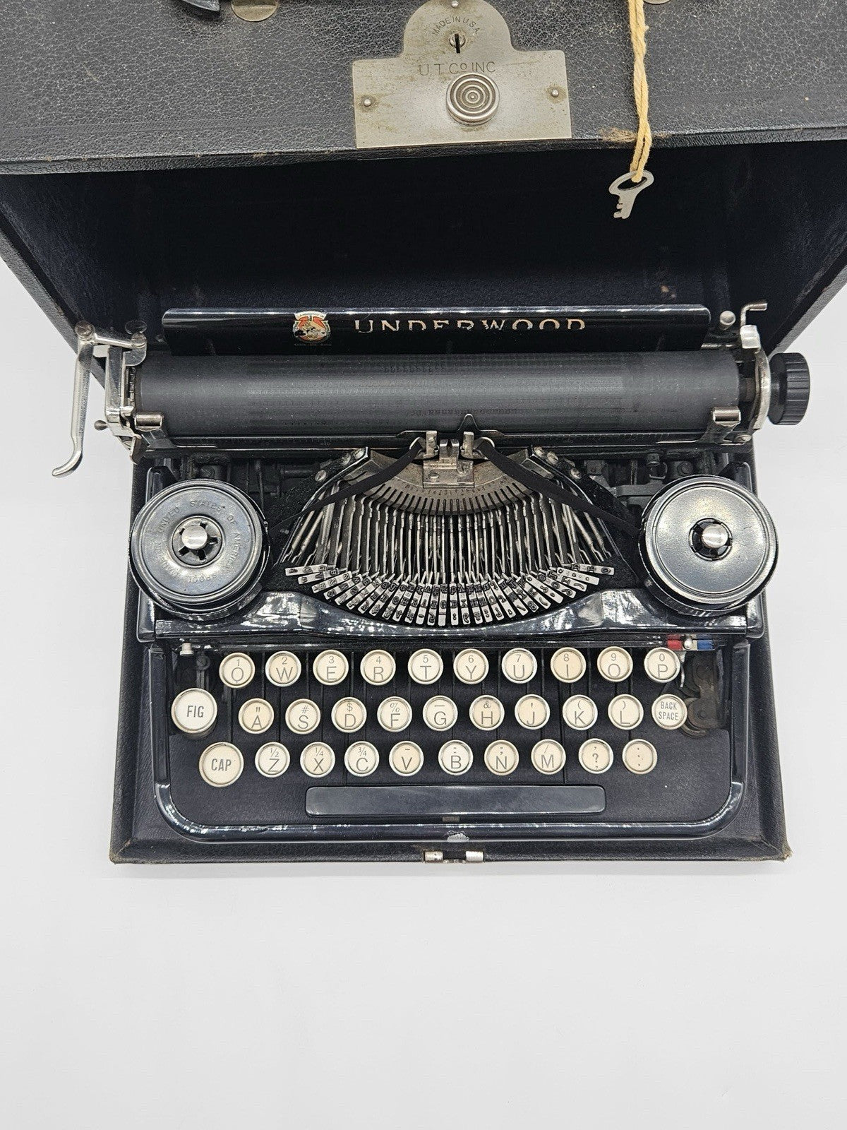 Underwood Standard Portable Manual Typewriter w/ Case Antique 1920s TESTED