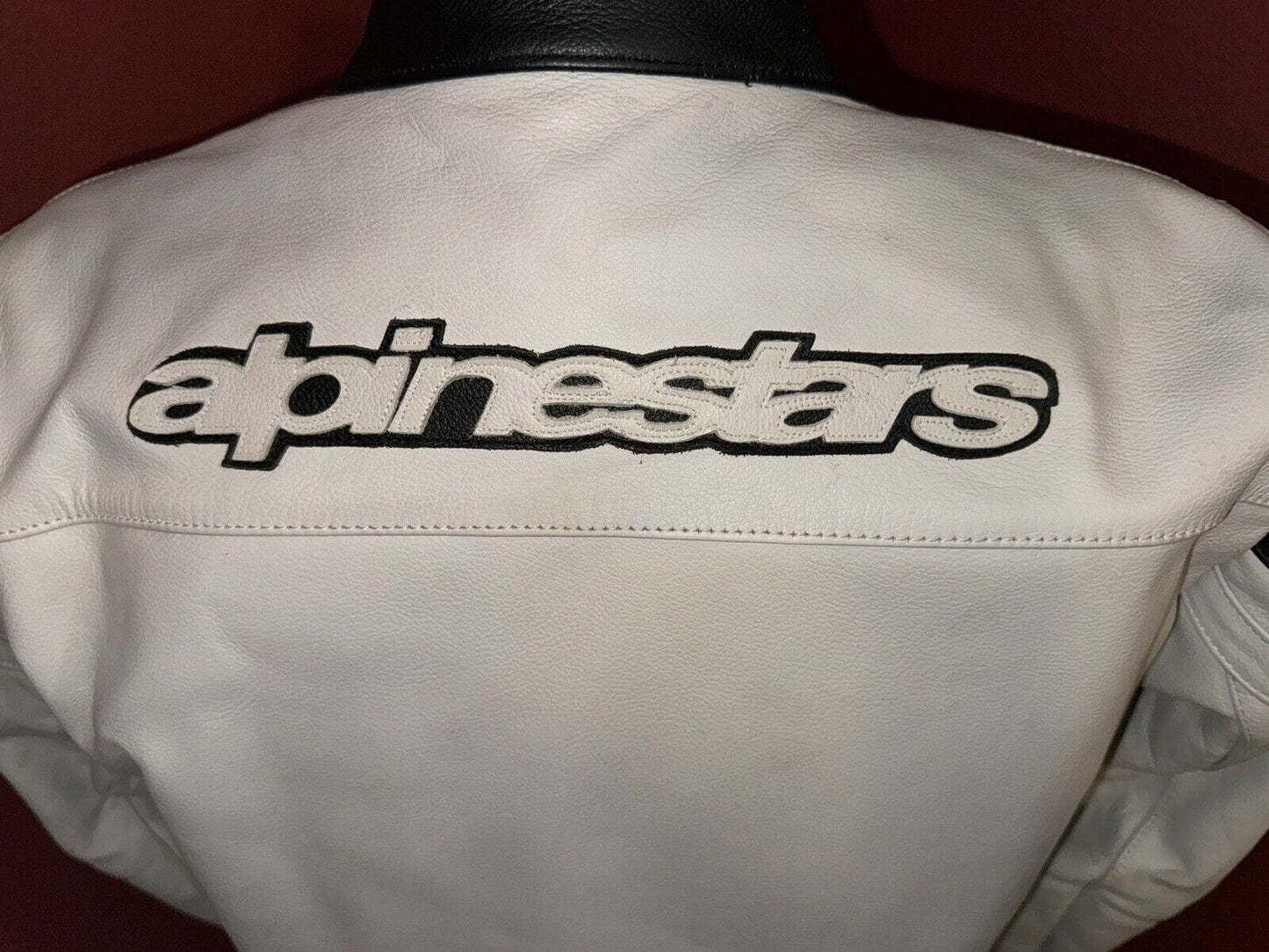 Alpinestars Stella Womens White/Black Leather Motorcycle Jacket ~ Sz Small