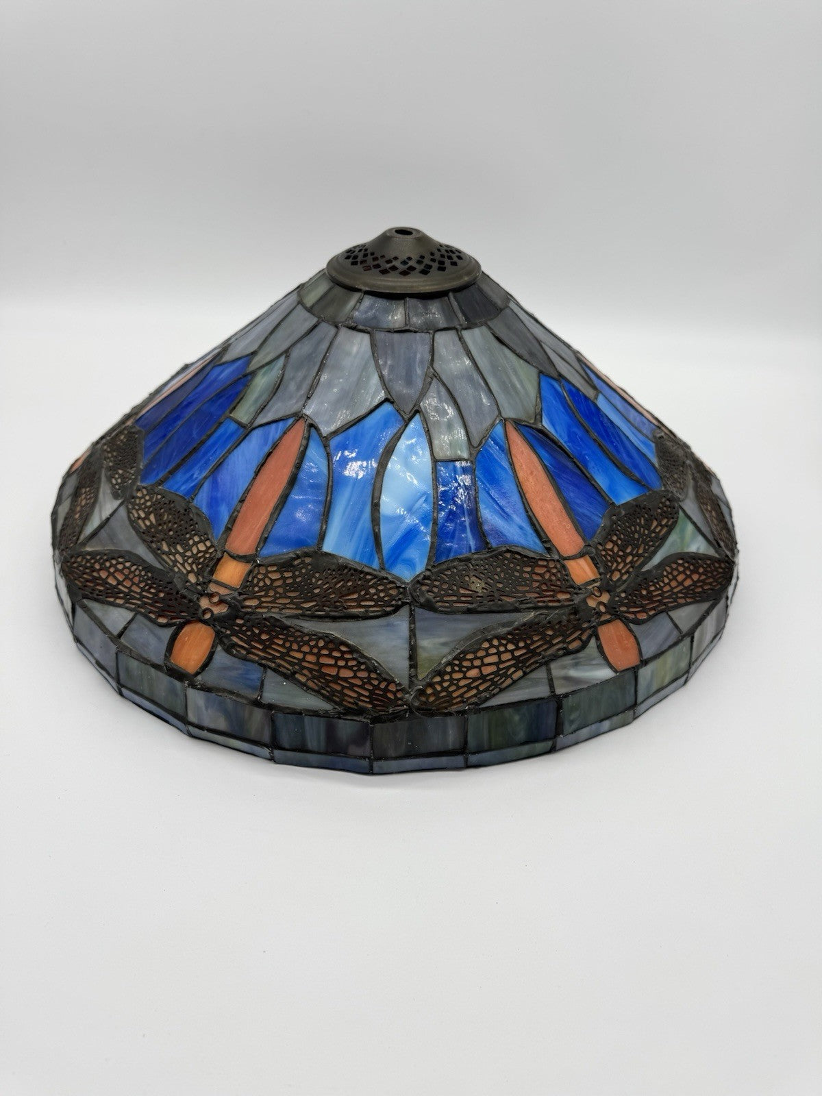 Antique Tiffany Studios Reproduction Red Dragonfly leaded glass Lamp Shade