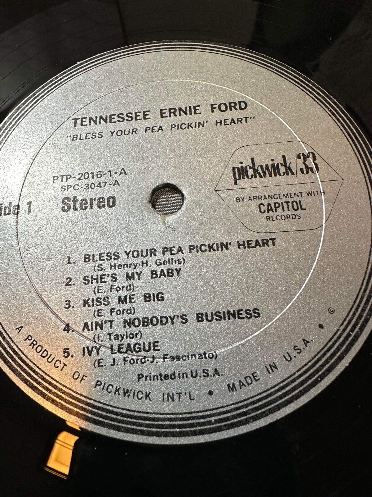 Tennessee Ernie Ford I Love You So Much It Hurts Me SPC-3066 LP Vinyl Record