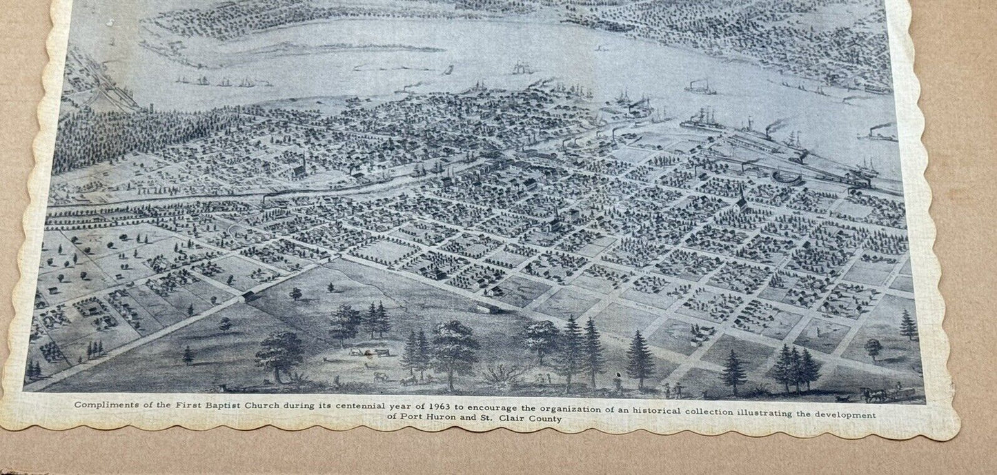 AN ANTIQUE SKETCH OF PORT HURON VTG **RARE FIND**