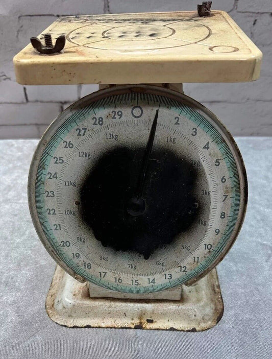 Vintage Retro Kitchen Metal Scale 30 Pound Max Farmhouse Décor VHD