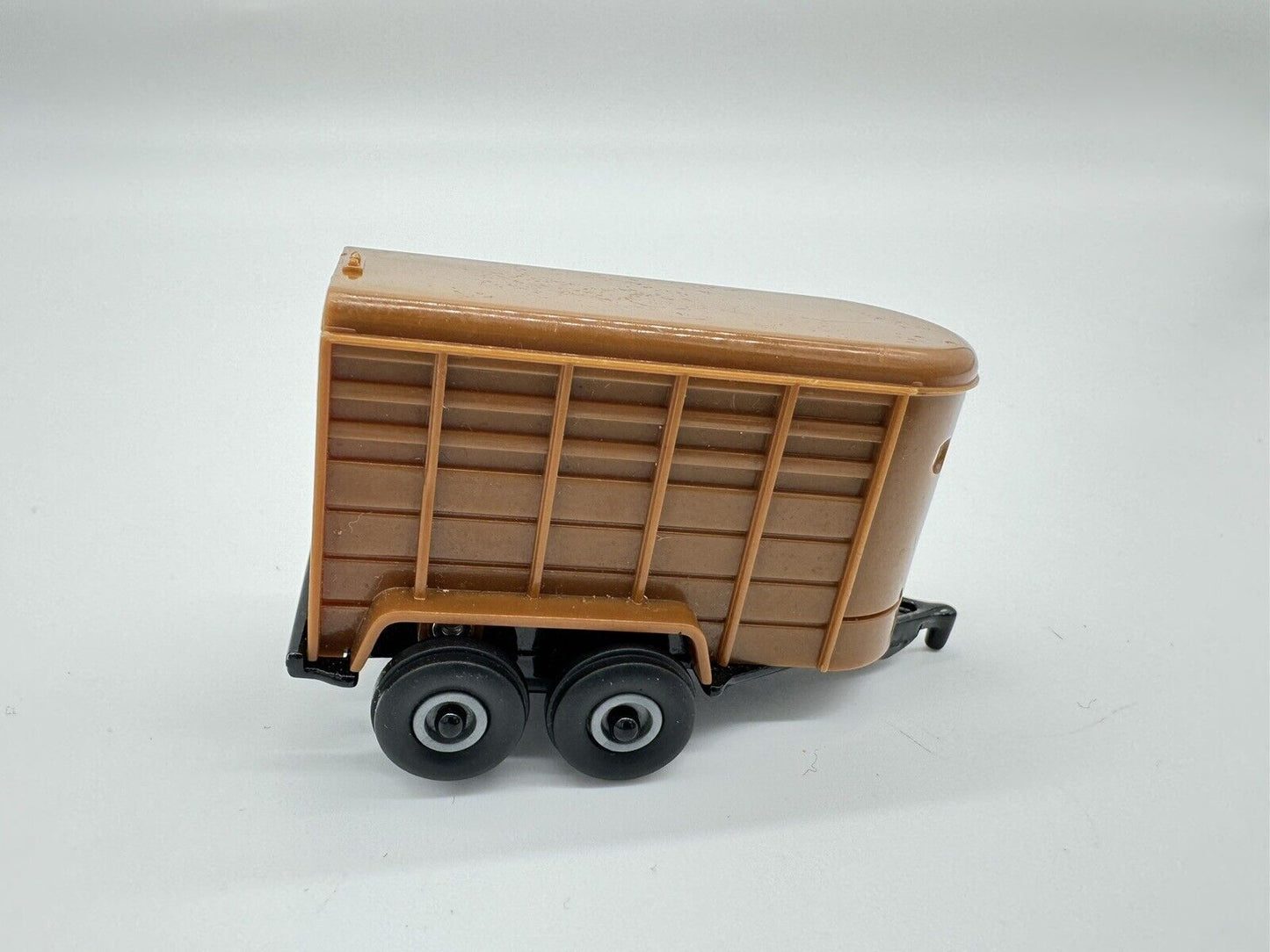 Vintage Mini Ertl Farm Horse Trailer Open Back Diecast Plastic VTG Brown