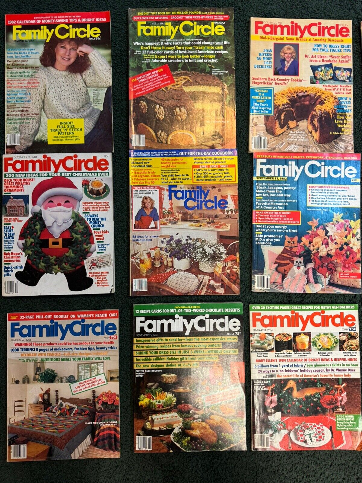 Family Circle Magazine Lot - Early 1980's lot of 9 - Vintage Back Issue