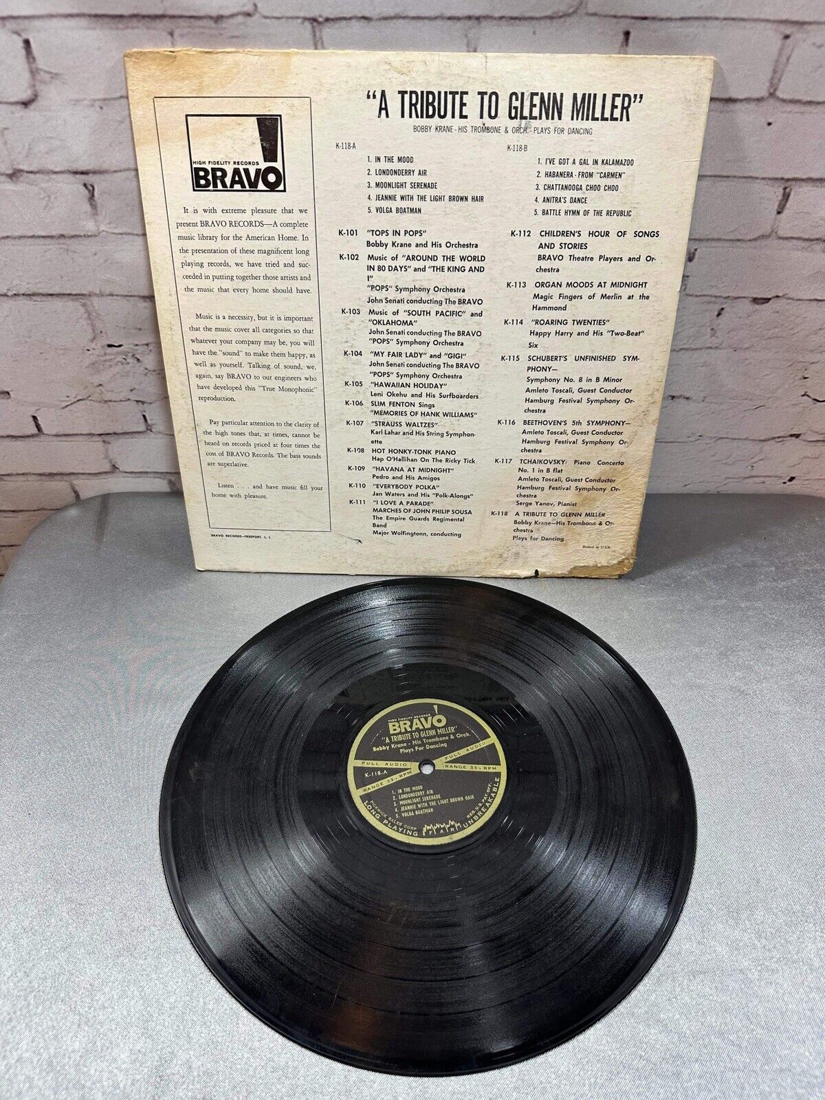 A TRIBUTE TO GLENN MILLER VINYL RECORDS LP