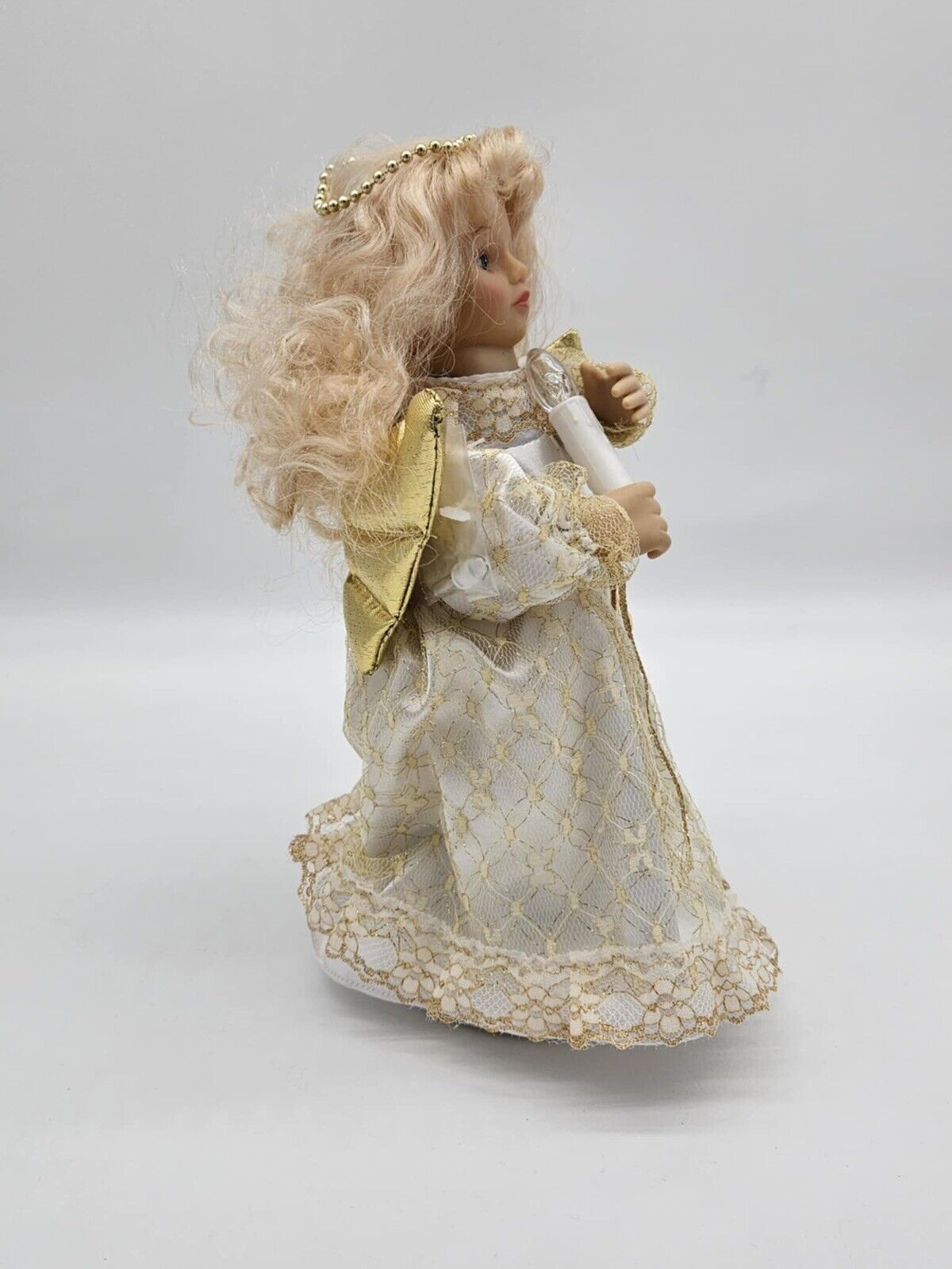 Vtg Animated Motion Angel w/ Illuminated Candle Light ~ Plays ‘Jingle Bells’