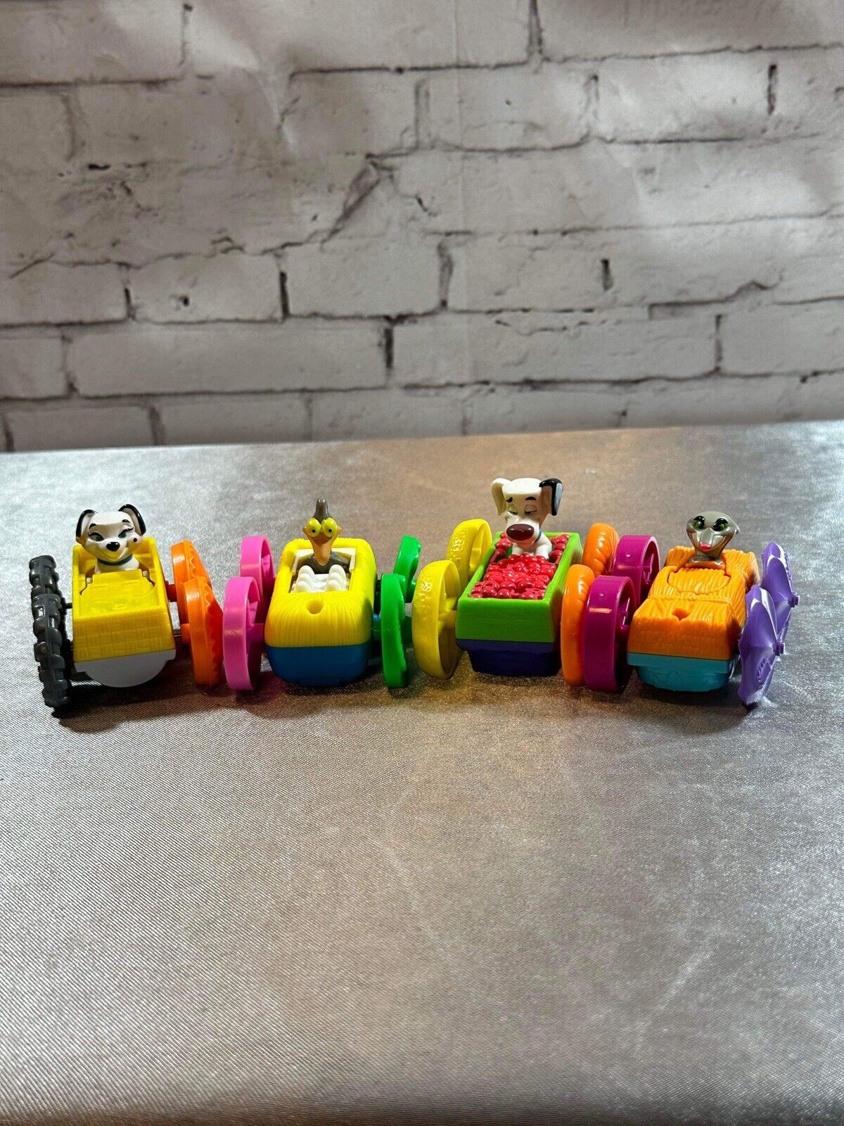 Vintage McDonald's Happy Meal Toys Set of 4 Tiny toons Flip Cars 1990 VTY
