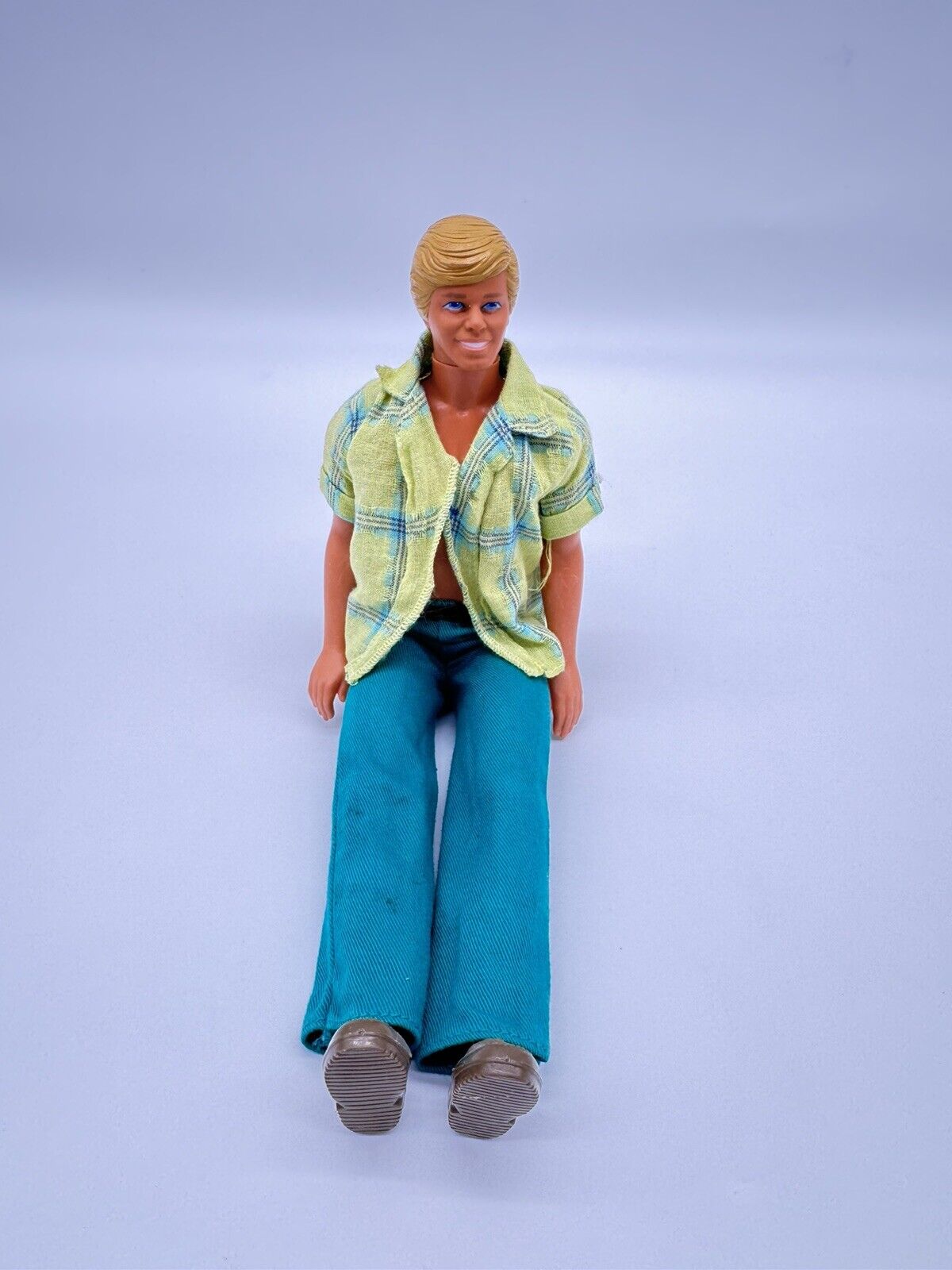 1968 Ken Doll Barbie Boyfriend Blue Eyes Blond Molded Hair Original Label Shirt