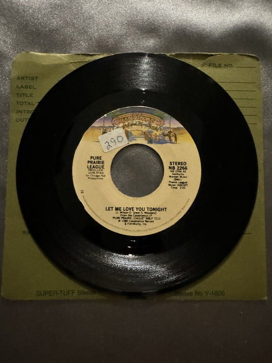 45 RPM Record Pure Prairie League Let Me Love You Tonight/Jenny Lou (box7)