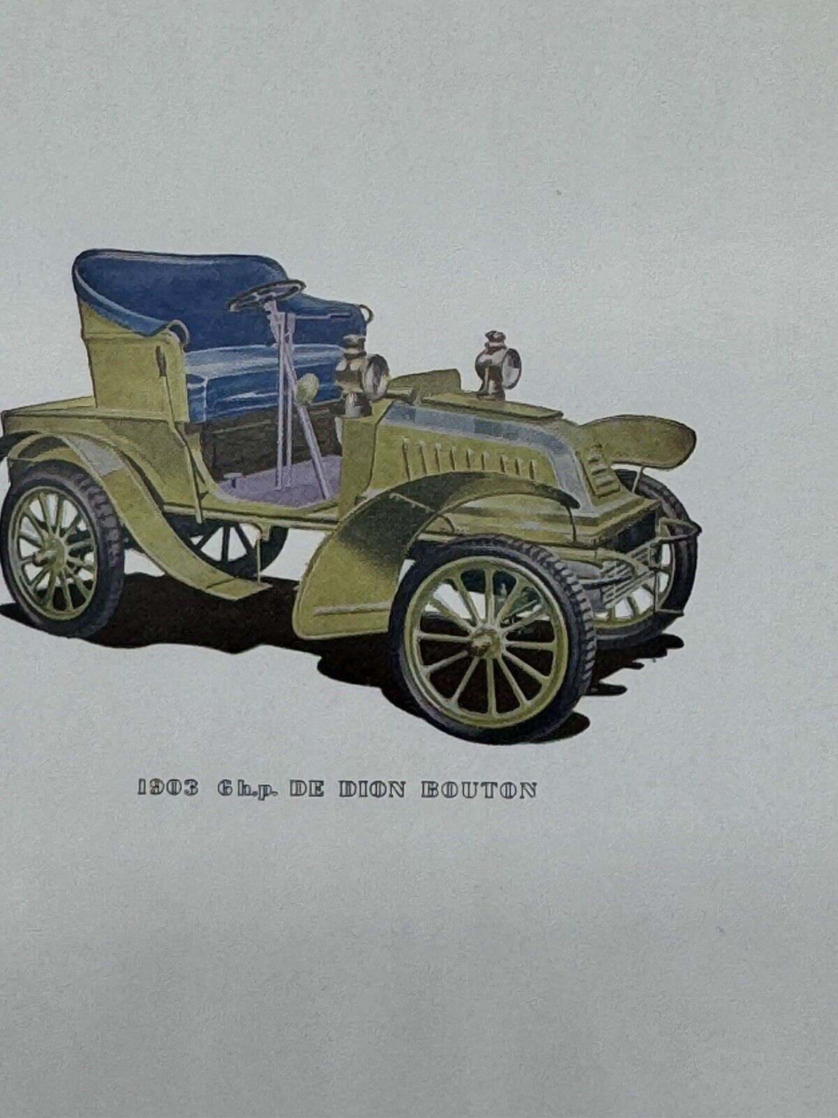 4 Vintage 1958 England Art Prints ~ Early 1900s Autos by Frederick Elmiger