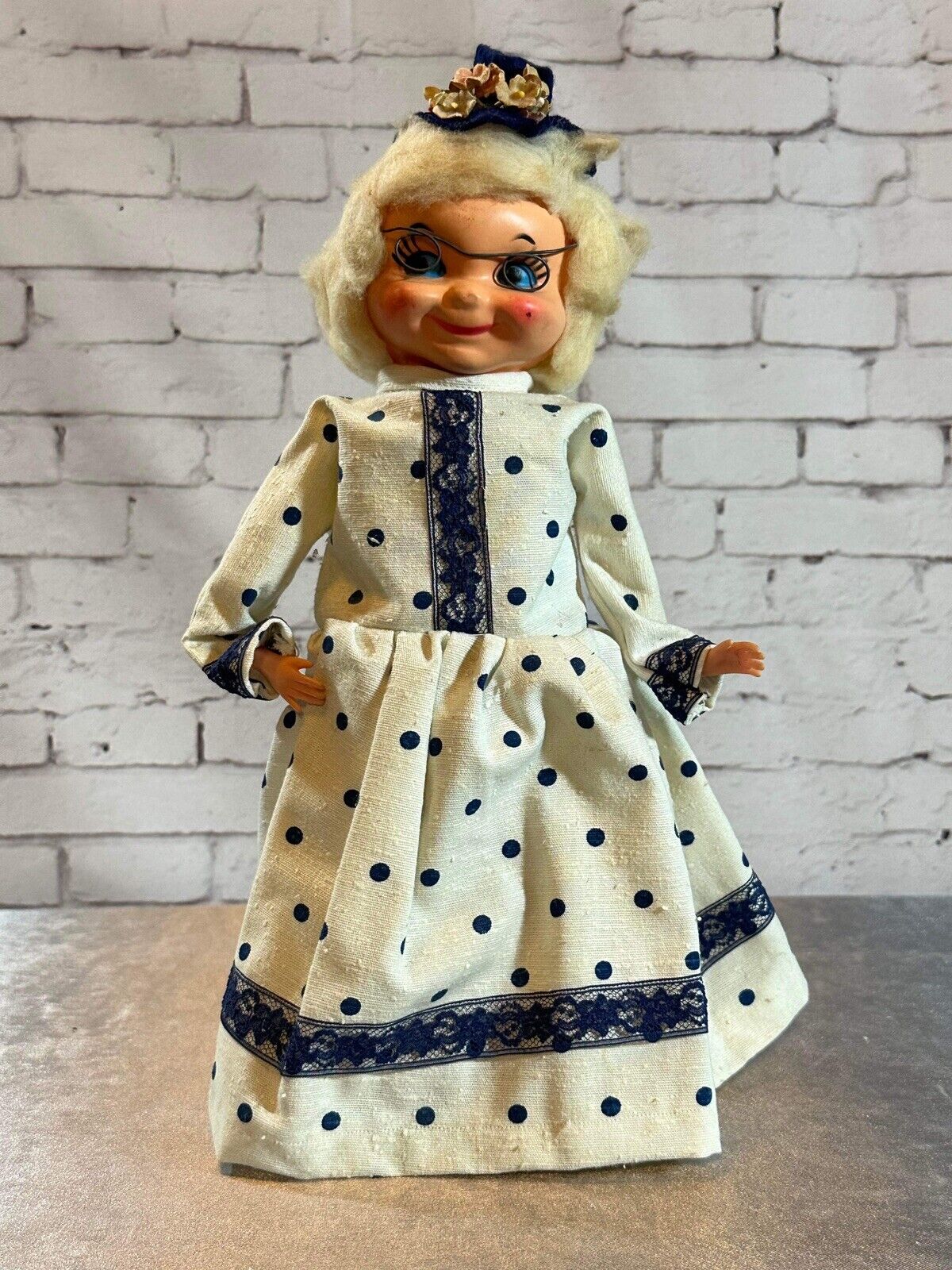 Vintage Hand Crafted Detergent DISH SOAP BOTTLE DOLL Doorstop grandma TNO