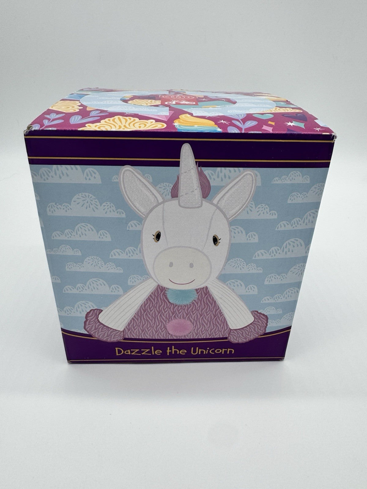 Scentsy Buddy Dazzle the Unicorn White Pink Pom Poms Stuffed Animal