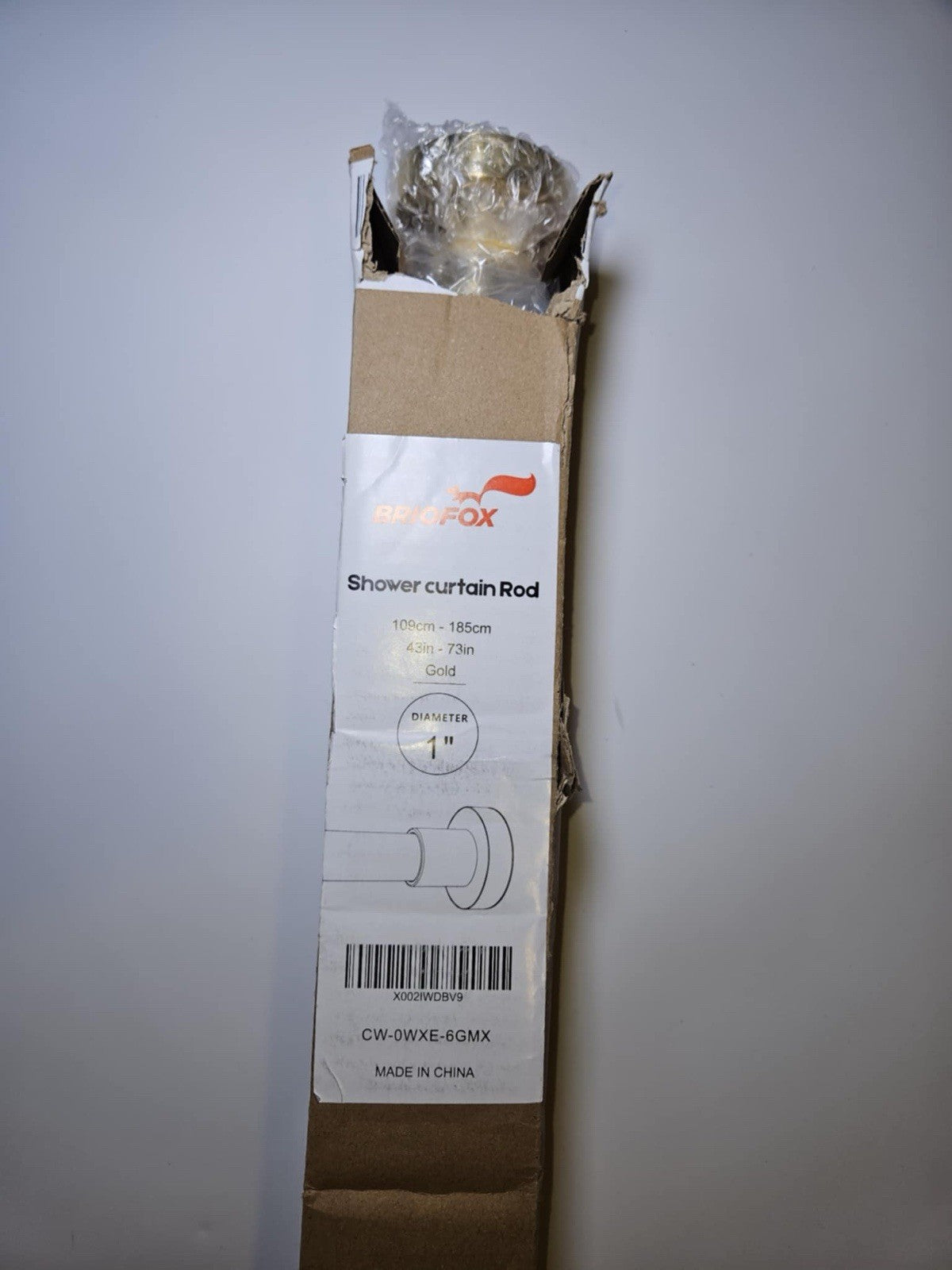 BRICFOX Shower curtain Rod 100cm - 185cm 43in - 73in Gold