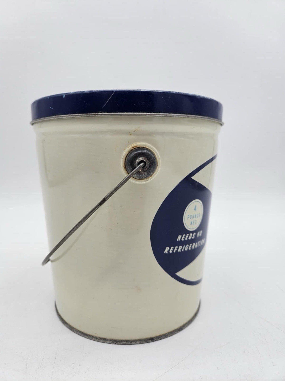 Vintage Sunnyfield Pure Lard Tin from New York, wire Bail, Handle, Bucket, Pail