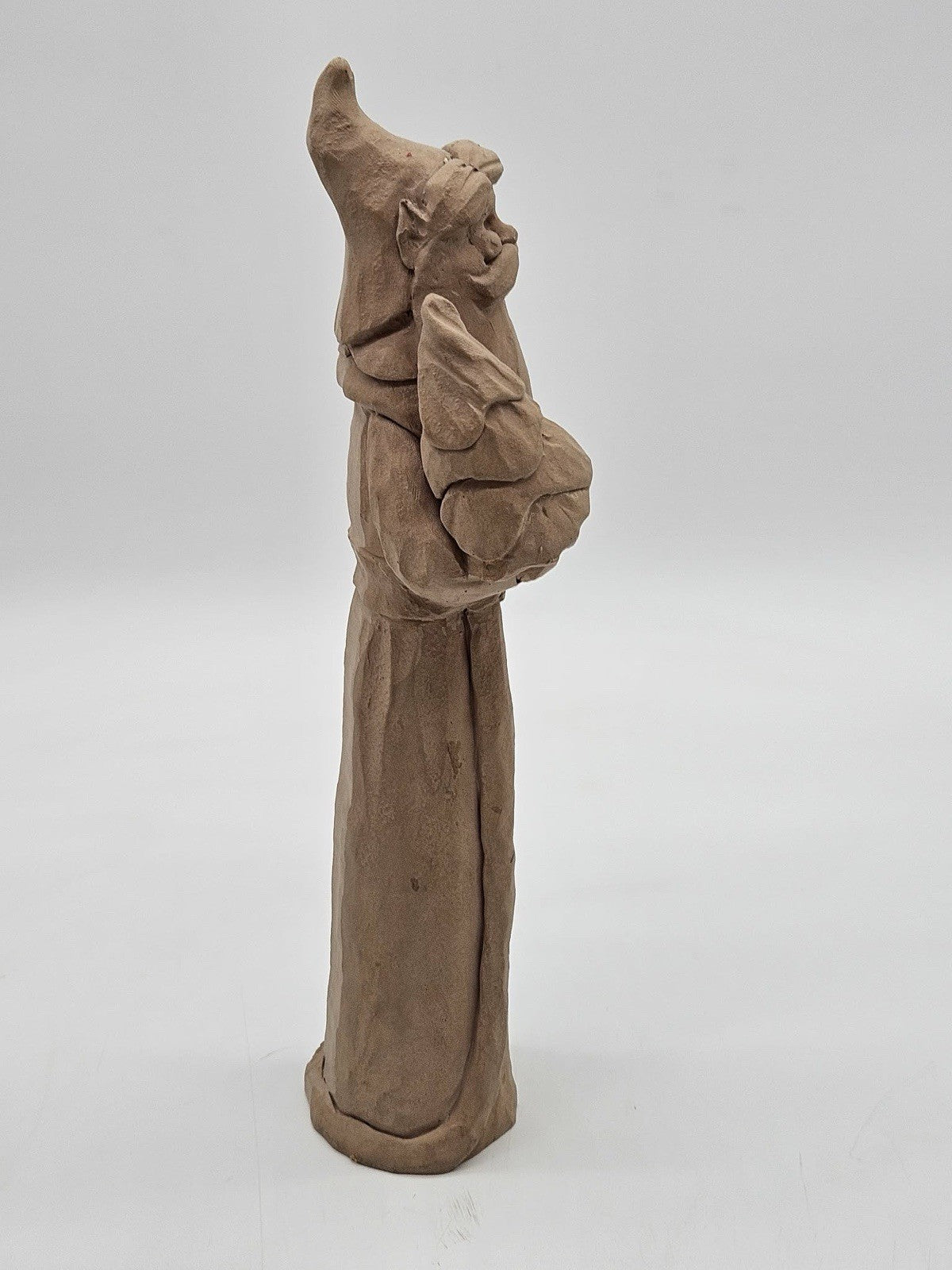 Hand Carved Wooden Santa Claus Folk Art Statue Primitive Rustic