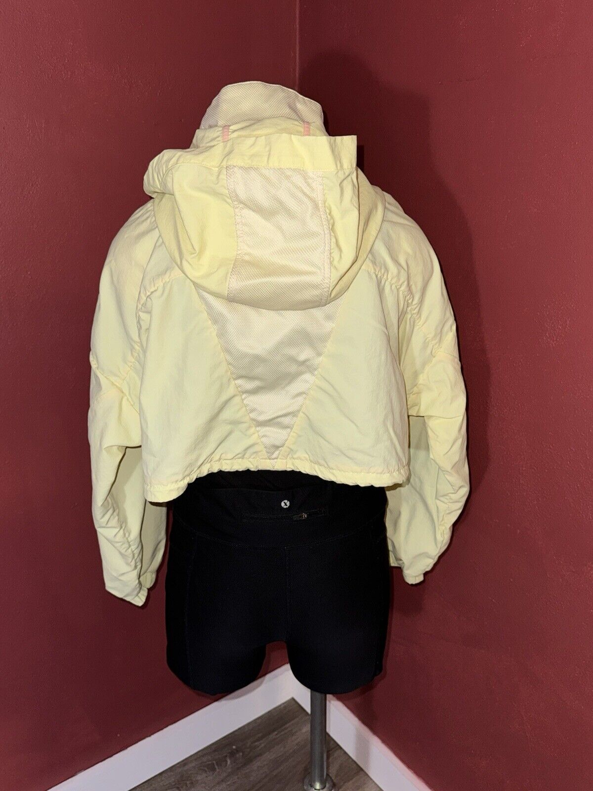 Zara Jacket Womens Sz L Yellow Windbreaker Cropped Colorful Neon Retro 90s WCLTH