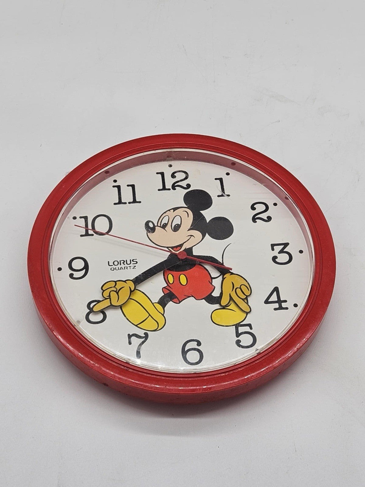 Vintage Walt Disney Mickey Mouse Wall Clock Lorus Quartz Japan WORKS