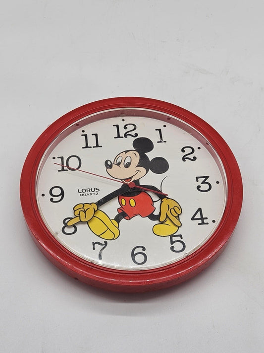 Vintage Walt Disney Mickey Mouse Wall Clock Lorus Quartz Japan WORKS