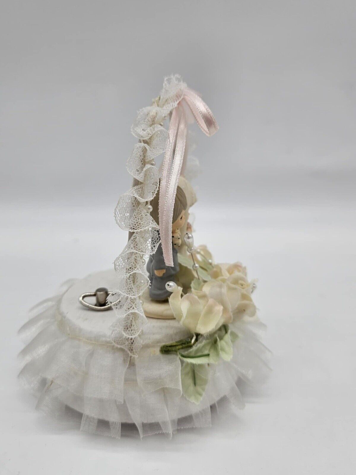 Vintage Precious Moments Musical Figurine Bride & Groom Wedding Cake Topper 1990