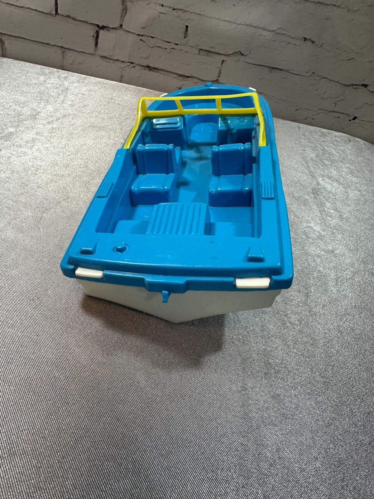 Vintage Toy Plastic Boat Blue, White, Yellow, Gay Toys Inc VTY 004