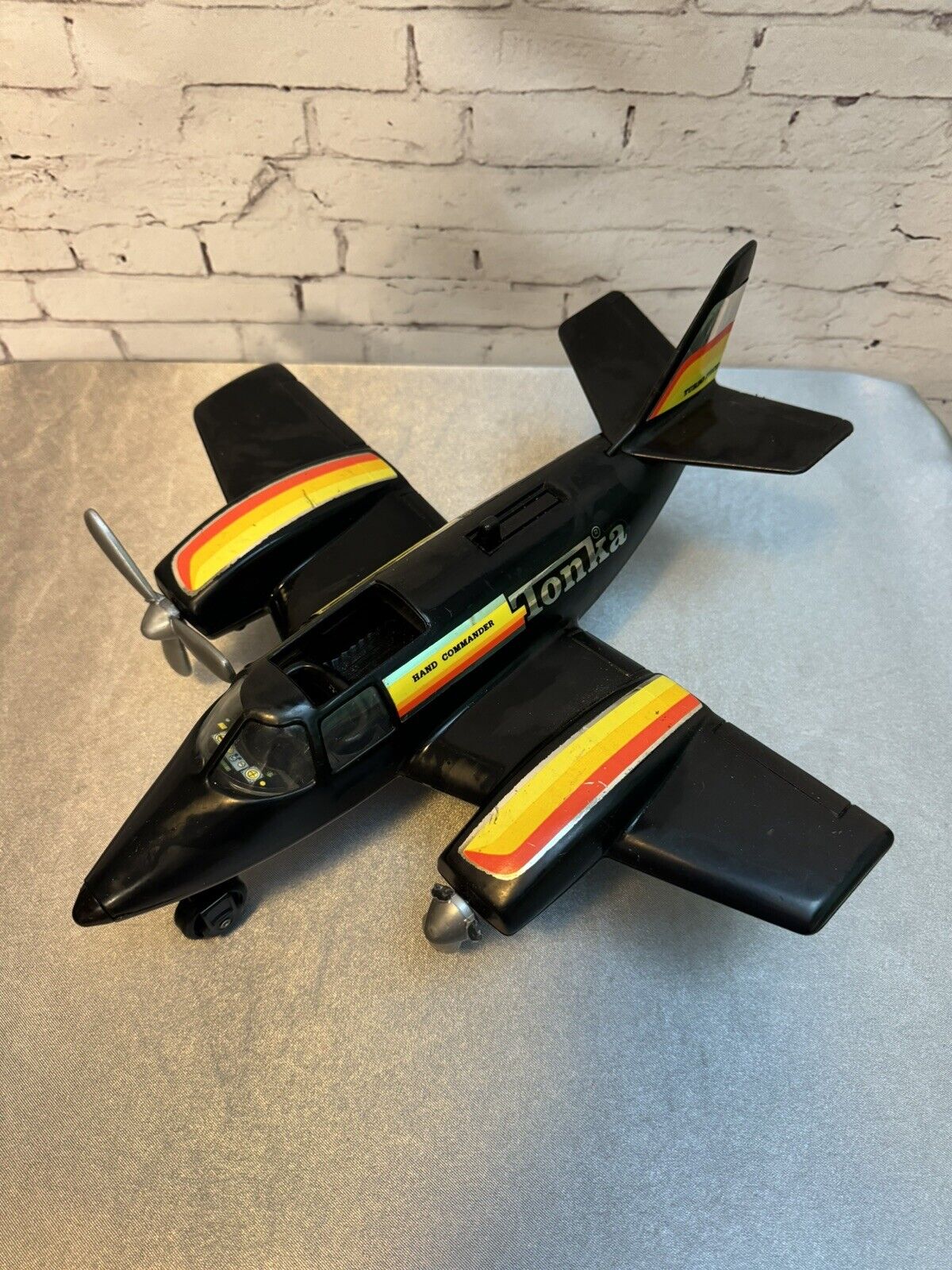 1979 Tonka Hand Commander Airplane Black Turbo Prop Plane Vintage