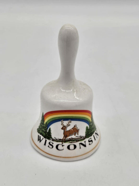 Vintage Wisconsin Souvenir Rainbow Deer Bell